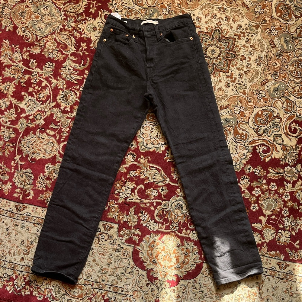 Levi's Black wedgie straight Ankle & Cropped Jeans